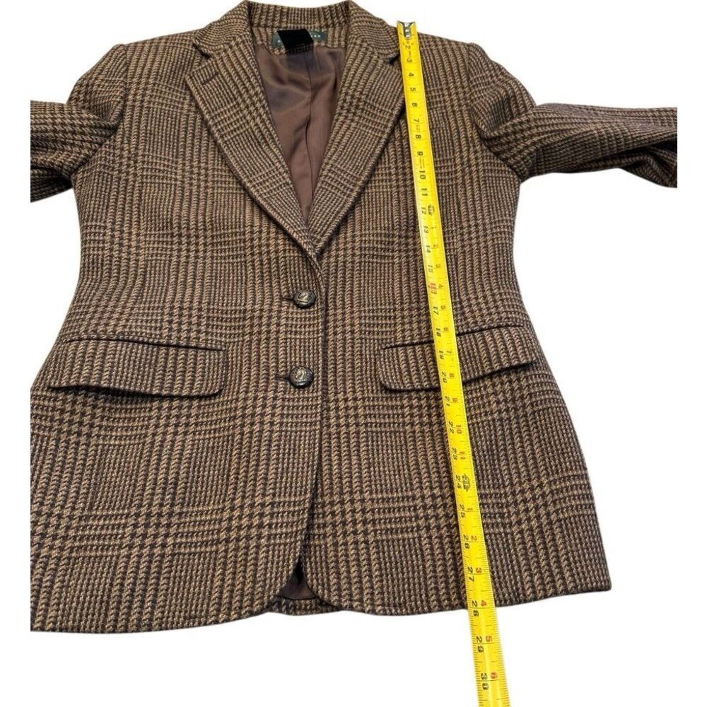 Lauren Ralph Lauren Houndstooth Blazer Jacket Wool Cashmere & Silk Blend Sz 4 - Picture 10 of 13